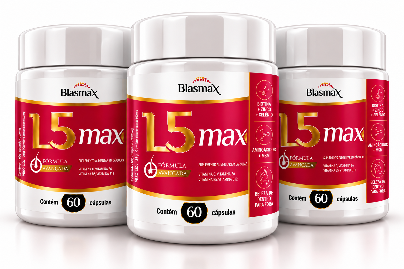 Kit com 3 potes de L5 Max